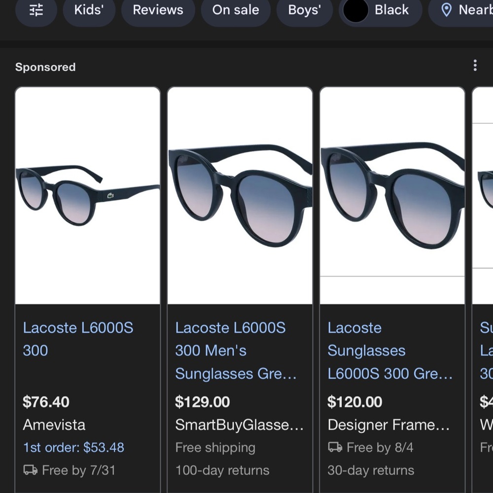 Lacoste L6000S Men's Sunglasses - Black Gradient